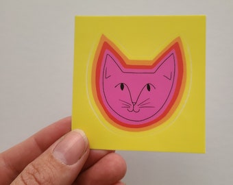 Pink Kitty Kiss Cut Vinyl Stickers