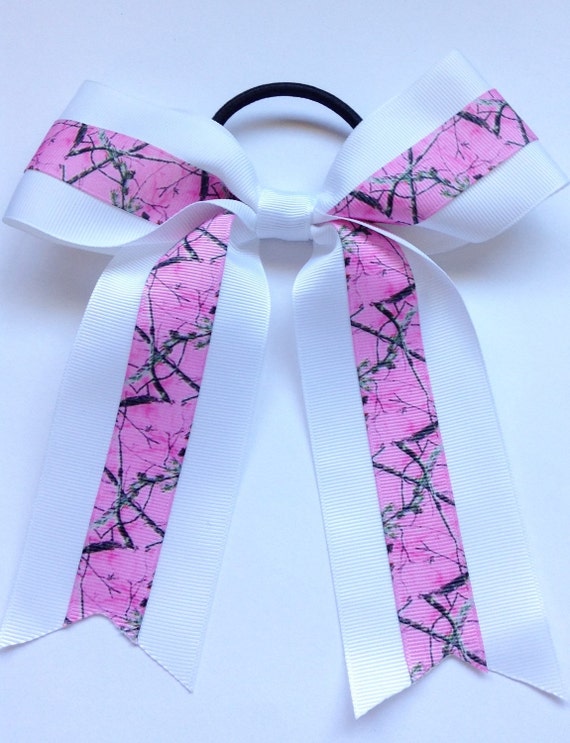 Items similar to Pink Camo Cheer Bow. Country Camo Girls. Pink Cheer