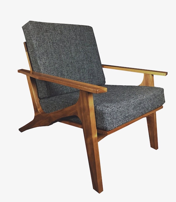 Midcentury Modern Lounge Chair, Living Room Furniture, MCM Walnut Chair