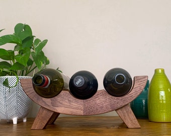 Midcentury Modern Wine Rack, Wine Holder, Countertop Wine Storage, Midcentury Modern, MCM Decor