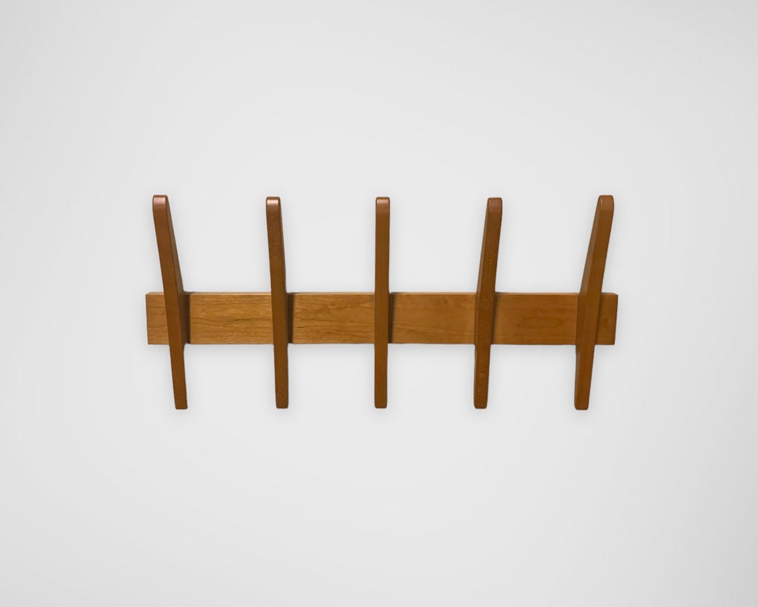 Mid Century Modern Coat Rack With Four, Six and Eight Hooks. Solid