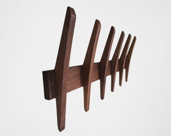 Midcentury Coat Rack, Entryway Storage, Housewarming Gift Idea, MCM Decor, Modern Wall Art, Towel Rack with Hooks