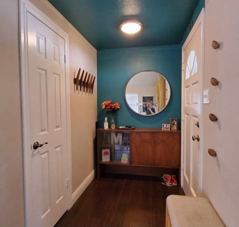 Mid Century Modern Coat Rack Walnut With Four Hooks Etsy