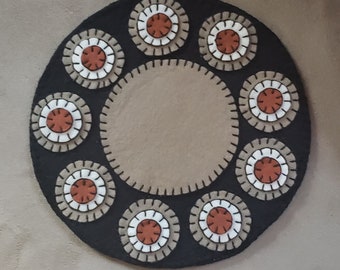 Finished 8" Classic Circular Penny Rug