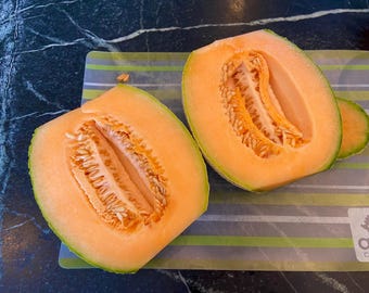 Semillas de melón cantalupo/ Hale’s Best/ Heirloom/ Cultivadas orgánicamente/ Cosechadas a mano/ 25 semillas