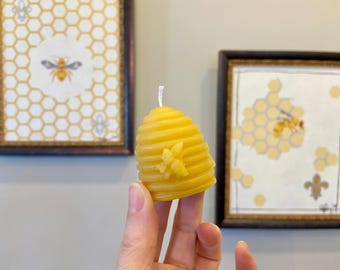 Juego de 3 velas de cera de abejas 100 % naturales, de apicultor, con aceites esenciales, sin aroma, con verbena de limón, vainilla, con mecha de algodón y vertidas a mano