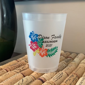 reunión familiar, tazas personalizadas flexibles esmeriladas de 16 oz, bodas, despedidas de soltera, tazas de destino de despedida de soltera, impresión multicolor, playa, lago