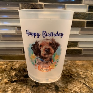 16oz Frost flex personalized cups, housewarming gift, monogrammed, weddings, showers, destination cups, photograph cups, pet party, dog, cat