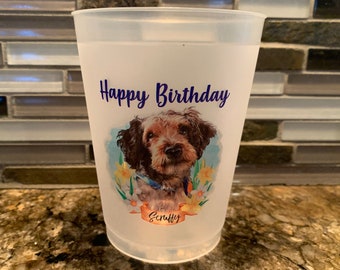 16oz Frost flex personalized cups, housewarming gift, monogrammed, weddings, showers, destination cups, photograph cups, pet party, dog, cat