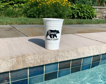 Personalized cups, plastic double walled party cup, custom design, party cup, cabin cups, cottage cups, pool party, beach, boating