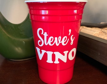 Personalized red party cup, plastic double walled cup, Party Favors, wedding cups, stadium cups, wine glass, vino, gift, custom design