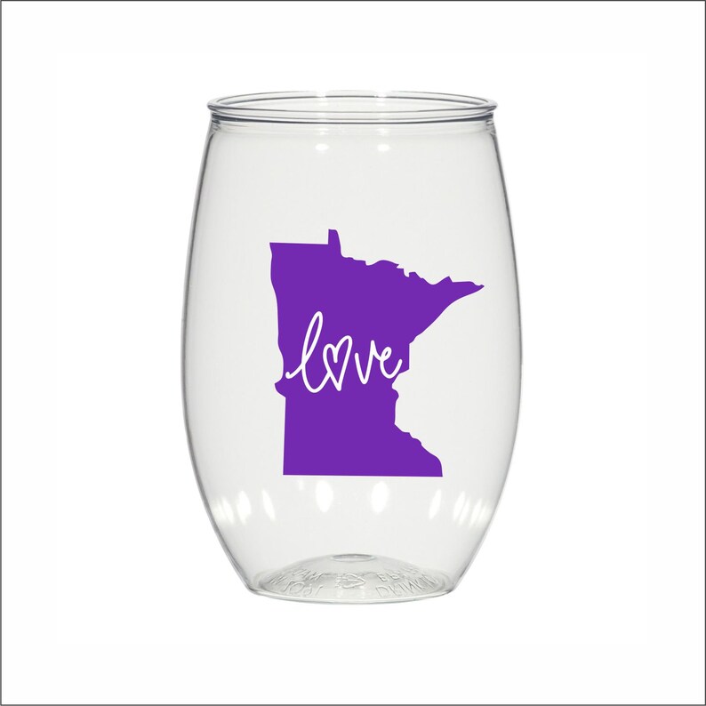 16 Oz Personalized Plastic Stemless Wine Glasses Custom Etsy
