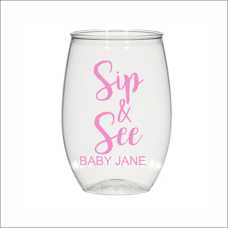 16 Oz Plastic Personalized Custom Stemless Wine Glasses Etsy