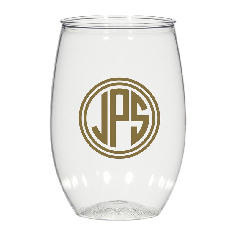 16 Oz Personalized Plastic Stemless Wine Glasses Custom Etsy