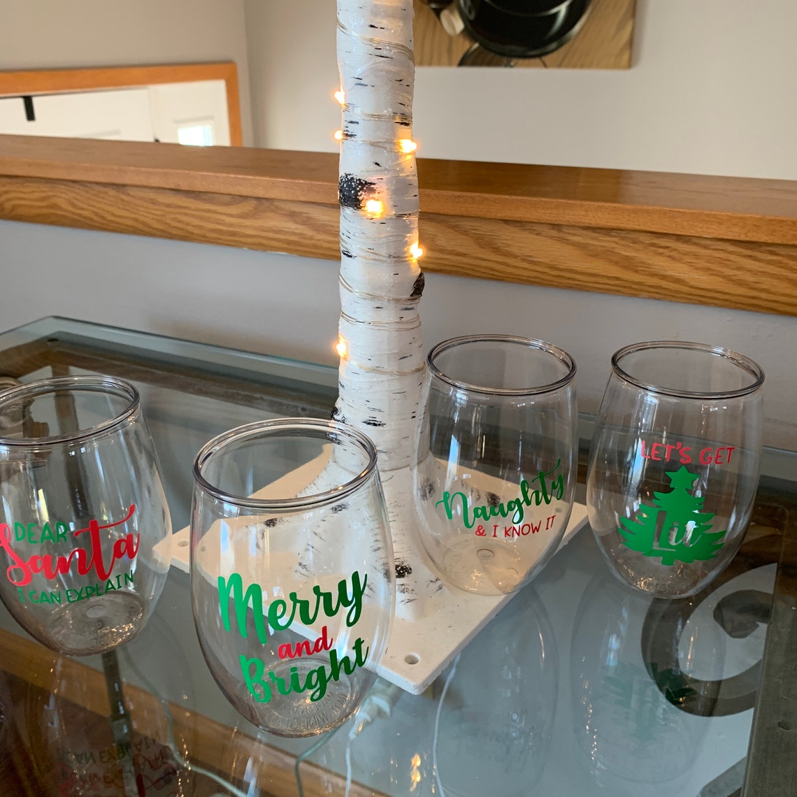 Christmas Wine Glass Personalized Plastic Stemless Wine Etsy
