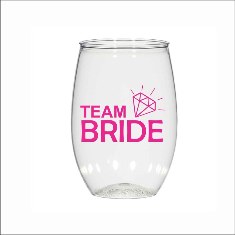 Personalized Plastic Stemless Wine Glasses Bride and Boujee Etsy