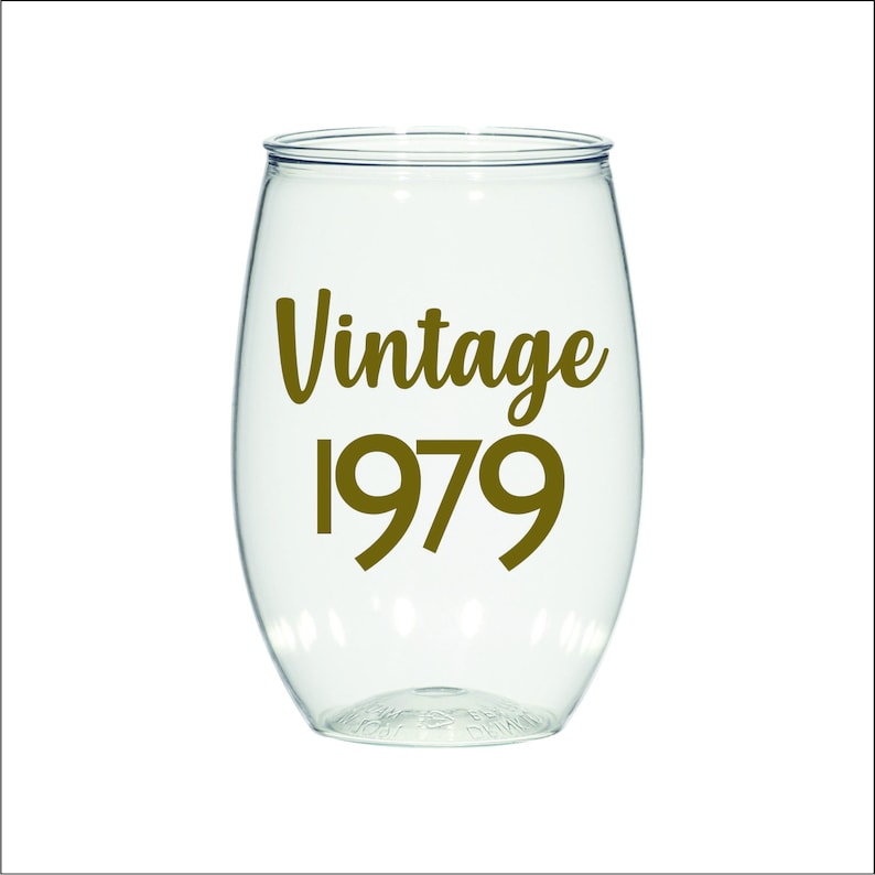 16 Oz Personalized Plastic Stemless Wine Glasses Vintage Etsy