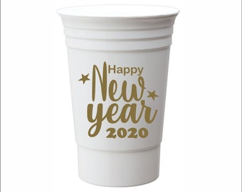 Personalized wedding cups, plastic double walled party cup, stadium, custom imprint, Party Favors, bridesmaid, Happy New Year 2021
