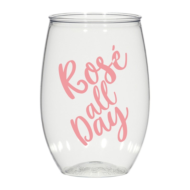16 Oz Personalized Plastic Stemless Wine Glasses Custom Etsy