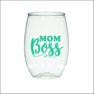 16 oz Personalized plastic Stemless Wine glasses, custom wedding glasses, Party Favors, bridesmaid, bachelorette party, Mom Boss