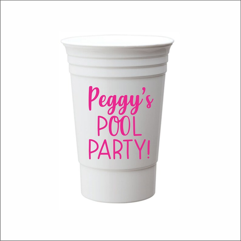 Pool Party Cups Personalized custom plastic double walled Etsy 日本