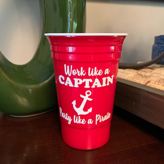 Personalized Red Party Cup, Plastic Double Walled Cup, Party