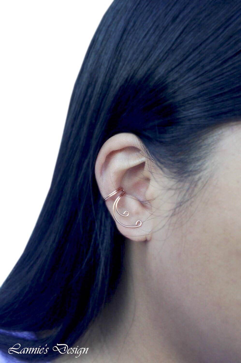 Copper Curve Ear Cuff No Piercing Simple Cartilage Earrings