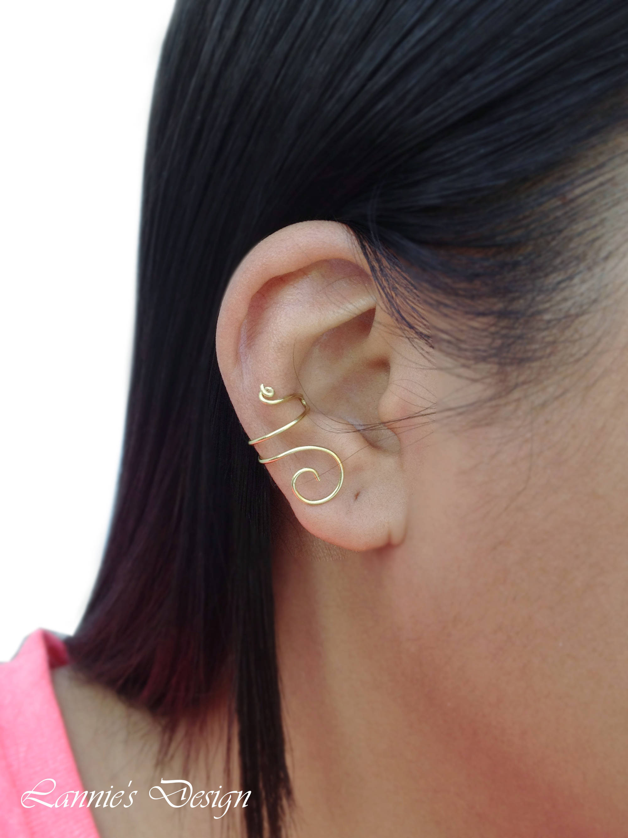 14K Gold Filled Ear Cuff Cartilage Earrings No Piercing Etsy