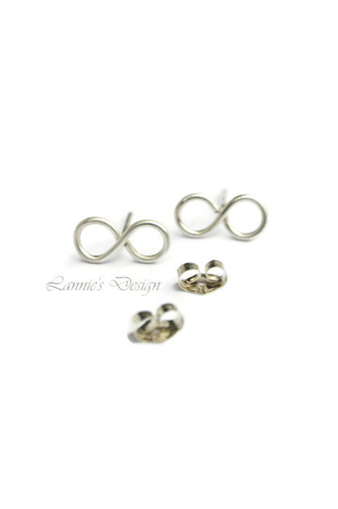 Sterling Silver Infinity Stud Earrings Wire Posts Infinite Etsy