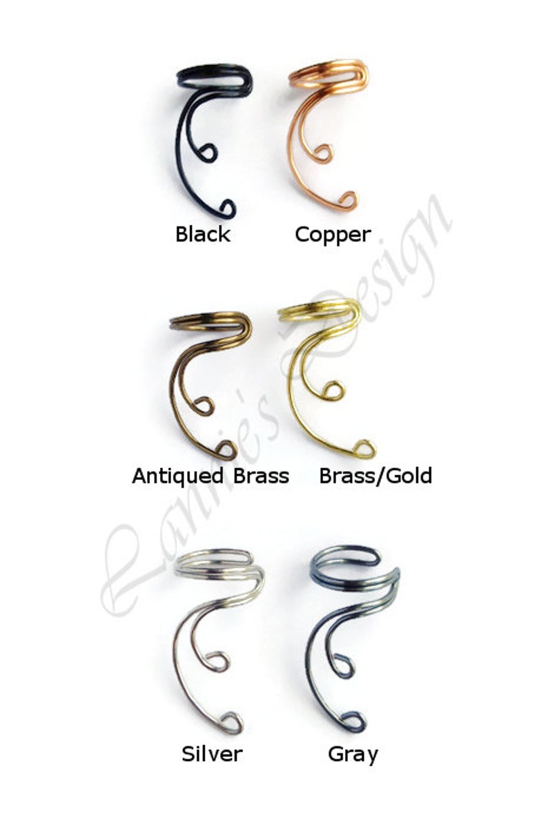Ear Cuff Antiqued Brass Curve No Piercing Simple Cartilage Conch Fake Earrings Non-Pierced Ears Gift Niece Daughter Sister Wife Bridesmaids