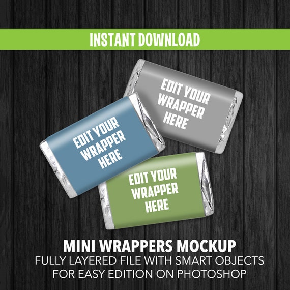 Mini Chocolate Wrappers Mockup Instant Download Adobe Download Free Psd Mockup All Free Mockups