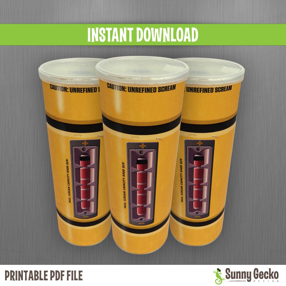 Monsters Inc. Scream Canister Can of Chips Wrapper Instant Etsy