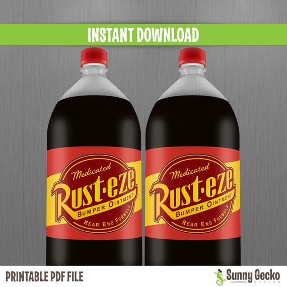 Disney Cars Rust-Eze 2 Liter Birthday Bottle Labels - Instant Download and print with Adobe Reader Il_570xn