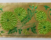 Jacquard Ribbon Trim Renaissance Fair Costume Trim Pink Cream Green gold metallic Emerald Apple green 1-1 2 quot
