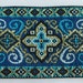 LITURGY Cross Jacquard Trim Ribbon Medieval Renaissance Fair Costume Trim Blue Gold~1-1/2"