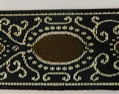 OVAL FRAME Jacquard Ribbon Trim Renaissance Fair Costume Trim Brown Black tan 1 quot