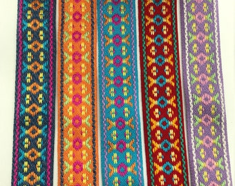 Vintage Southwestern Cotton Jacquard Ribbon Trim, 1"