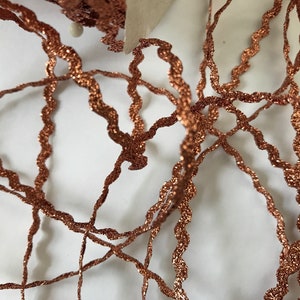Tiny metallic rick rack trim~fancy embellishment trims~sparkly bright COPPER metallic~ric rac~3mm