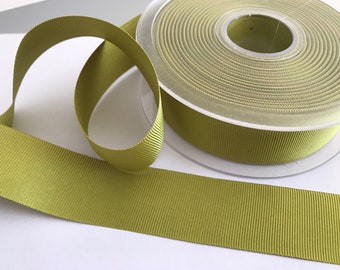 Designer woven french grosgrain ribbon~Renaissance ribbons~MOSS green~7/8"