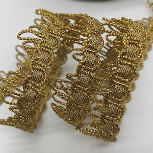 Metallic Gold French Scroll Edging braid trim 1&quot; costume trim French trims