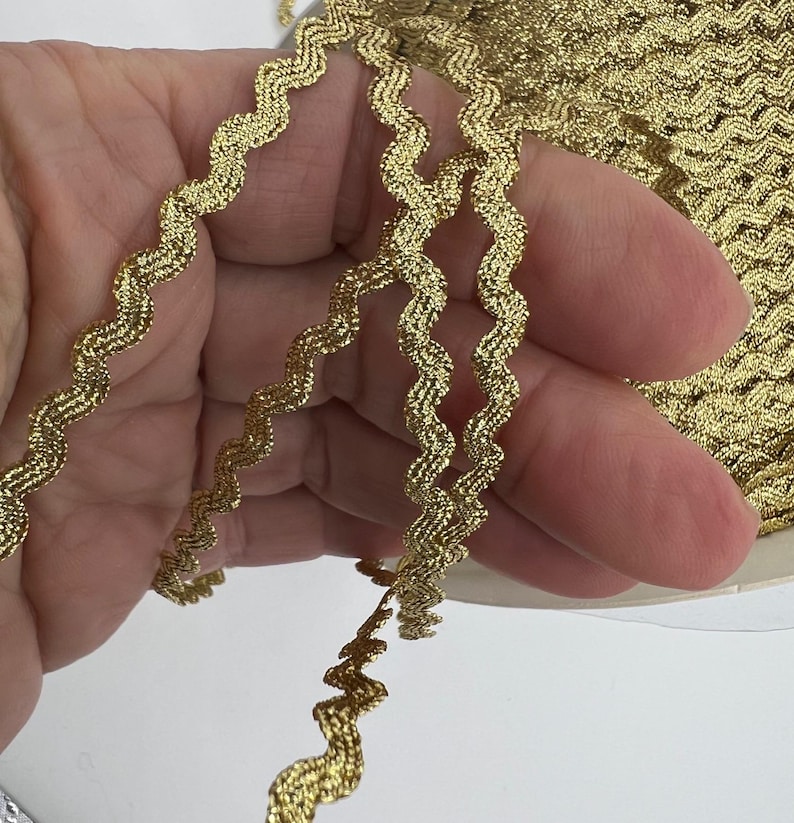 Metallic Ric Rac Trim~fancy Embellishment Trims~sparkly Gold Metallic ...