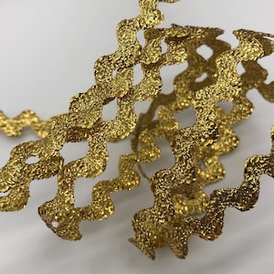 Victorian Metallic ric rac trim~  GOLD~ 3/8&quot; ~ Craft metallic rick rack