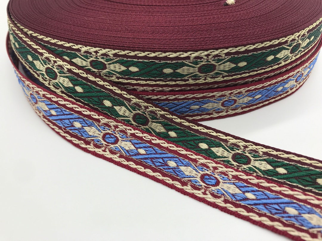 Jacquard Ribbon Trim 2 Colorways Regal Design Sewing Ribbon Trim 5/8 Etsy