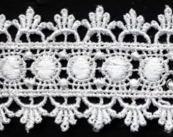 Venise Lace trim pale Ivory Pillow case trim Wedding trim~1-7/8"