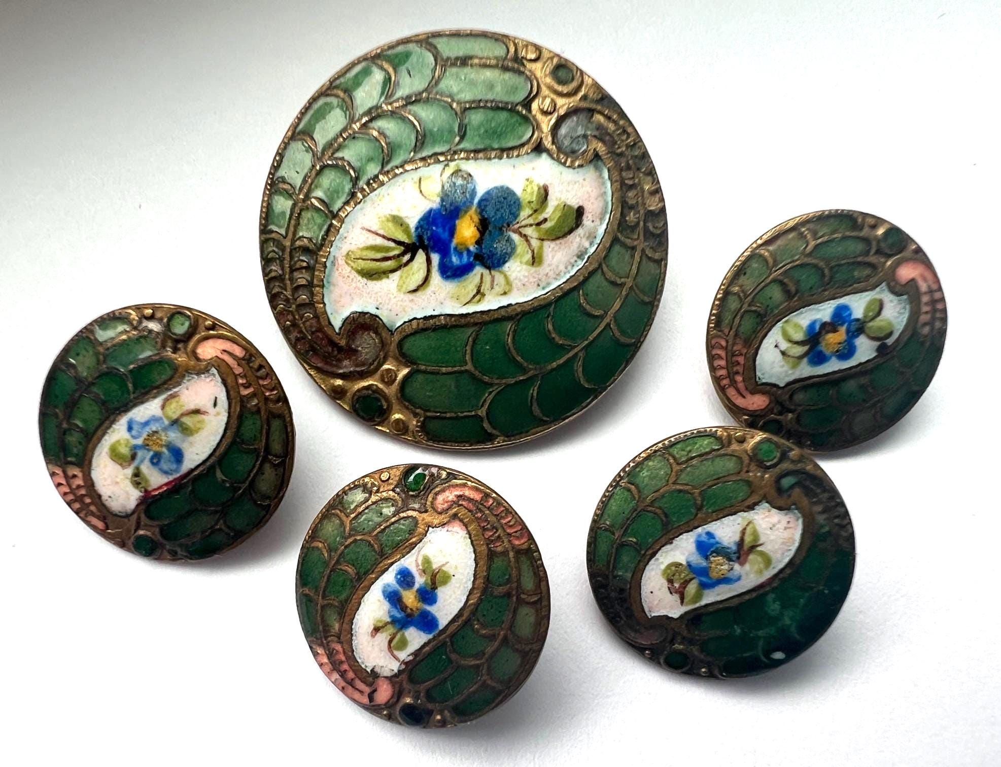 Antique enamel buttons - Etsy 日本