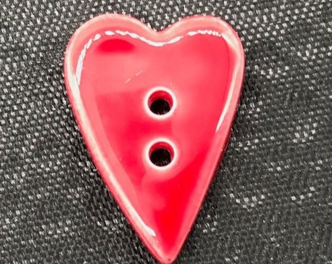 Porcelain Coated Red Heart Button ~ Valentine Button ~ Childrens ...
