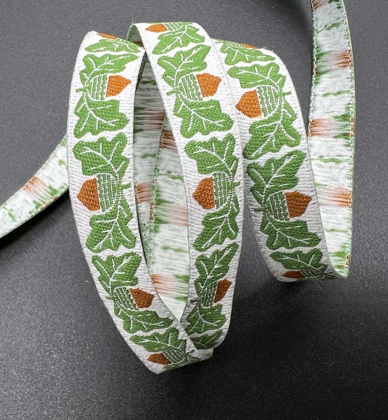 Renaissance Jacquard Ribbon - First Day of Fall - Acorn - 3