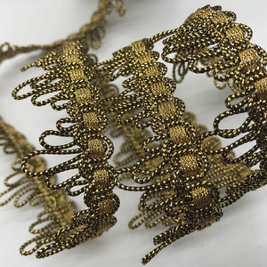 Metallic Gold and Black French Scroll Edging braid trim 1&quot; costume trim French trims