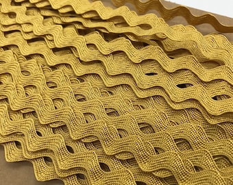 Vintage rayon ric rac trim~doll trim~craft trim~Aztec Golden Yellow~1/2"