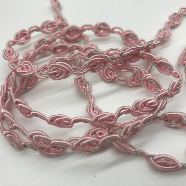 Vintage Loop Rose Braid Floral Passementerie~doll trim~Wedding trims~fancy embellishment trims~pink~mint